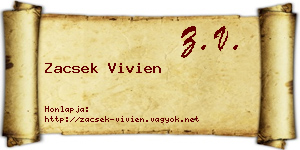 Zacsek Vivien névjegykártya